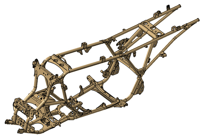Computer Rendering of All-Terrain Vehicle Frame Assembly